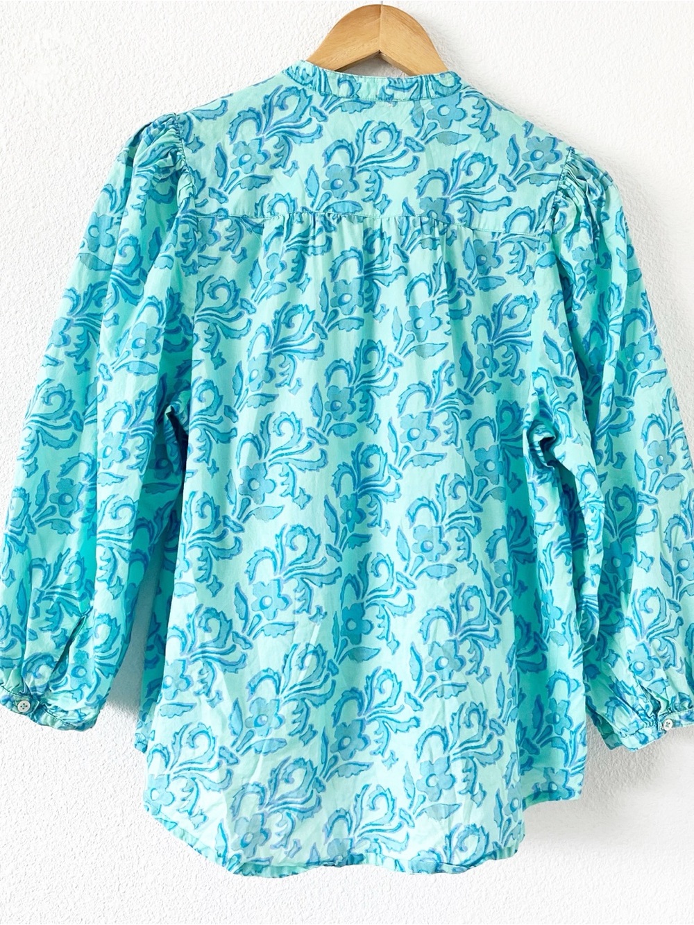 Sundance Faron Floral 100% Cotton Button Down Embroidered Balloon Sleeve Tunic - Picture 10 of 11